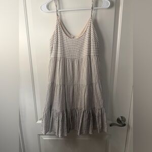 Love Riche Cream and Blue Striped Dress